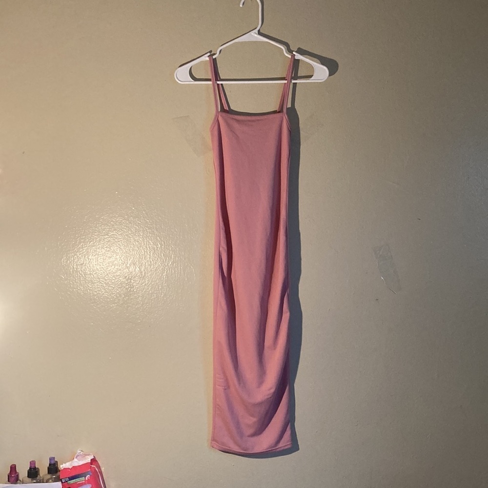 NWT PrettyLittleThing Midi Bodycon Dress Baby Pink Size 0